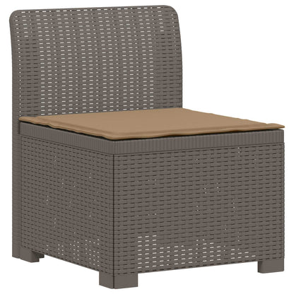 Divano da Giardino 5 Posti con Cuscini Stile Rattan PP | homemem39