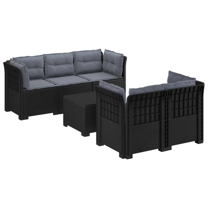 Divano da Giardino 5 Posti con Cuscini Stile Rattan PP | homemem39