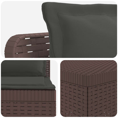 Divano da Giardino 5 Posti con Cuscini Stile Rattan PP Marrone | homemem39