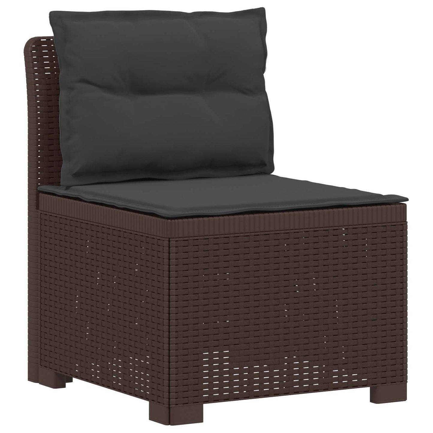 Divano da Giardino 5 Posti con Cuscini Stile Rattan PP Marrone | homemem39