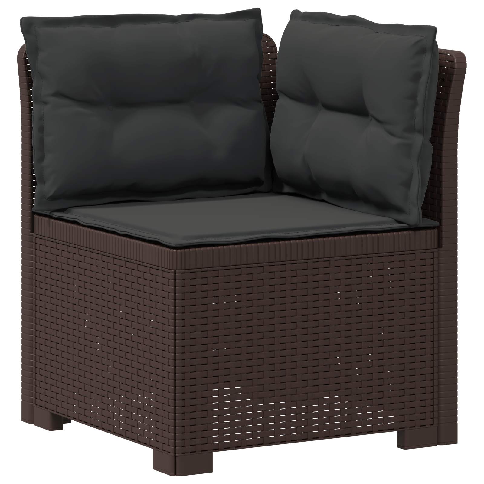 Divano da Giardino 5 Posti con Cuscini Stile Rattan PP Marrone | homemem39