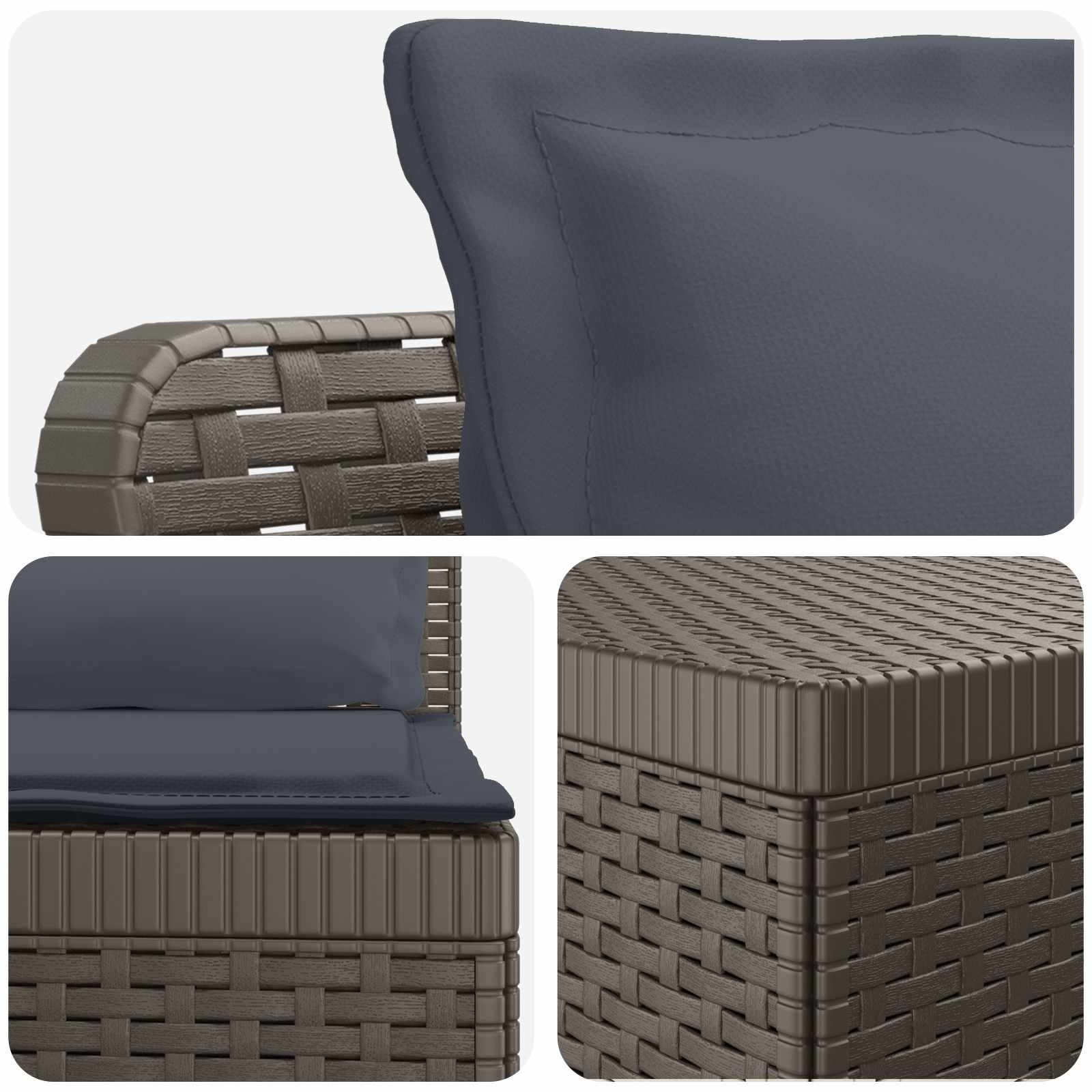 Divano da Giardino 5 Posti con Cuscini Stile Rattan PP | homemem39