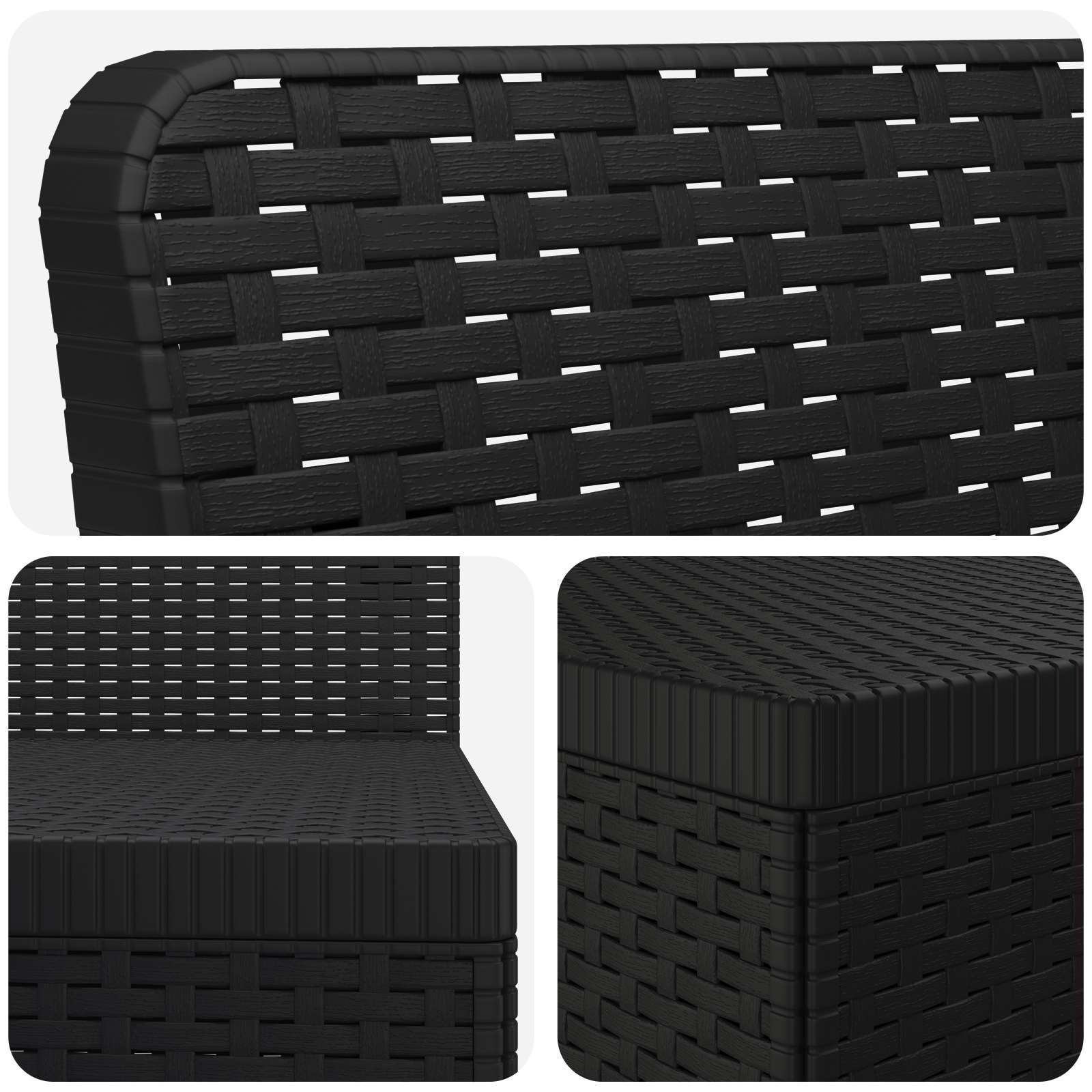 Divano da giardino 4 posti aspetto rattan PP Antracite | homemem39
