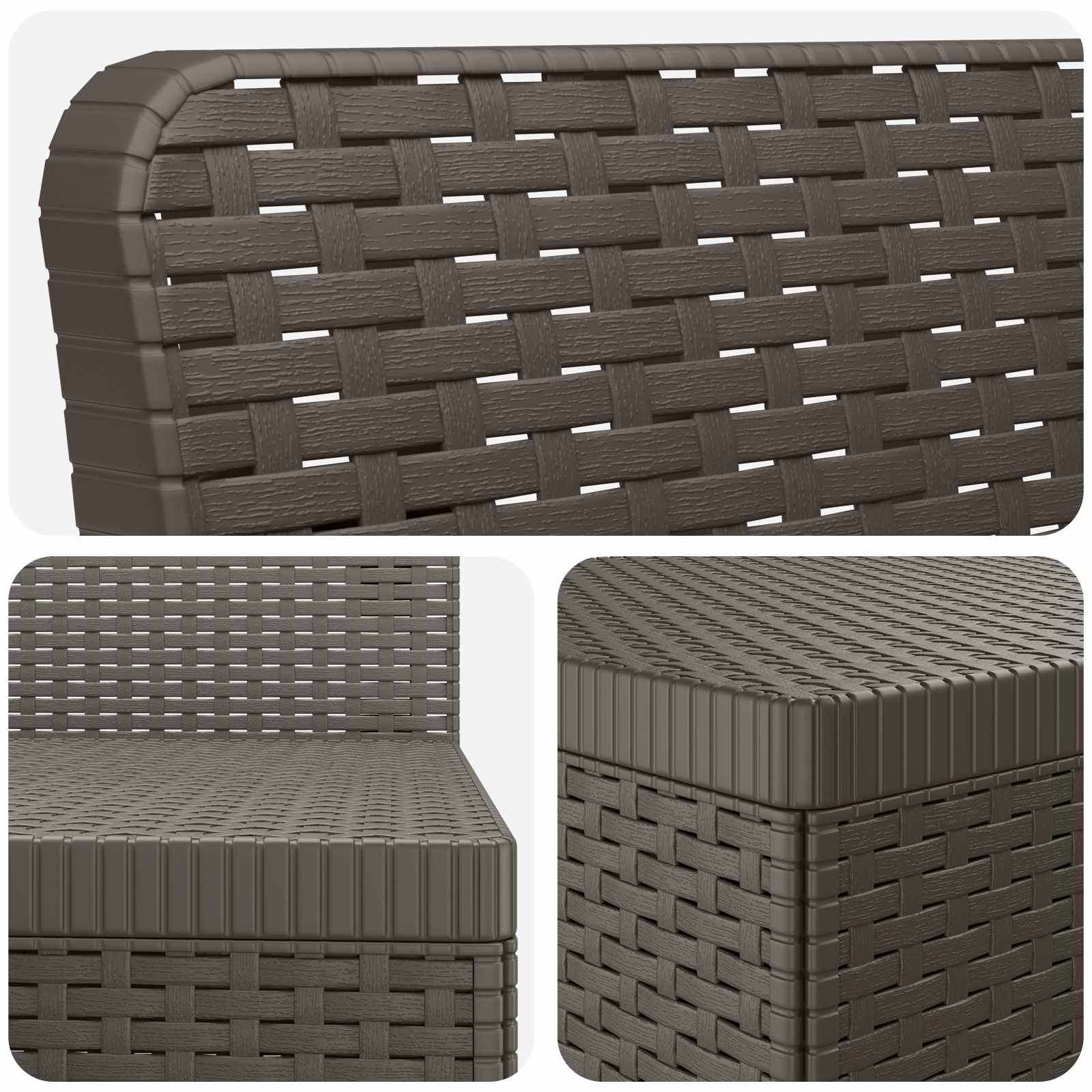 Divano da giardino 4 posti aspetto rattan PP Grigio Chiaro | homemem39