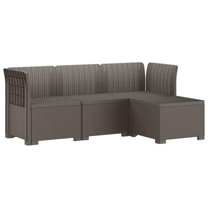 Divano da giardino 4 posti aspetto rattan PP Grigio Chiaro | homemem39