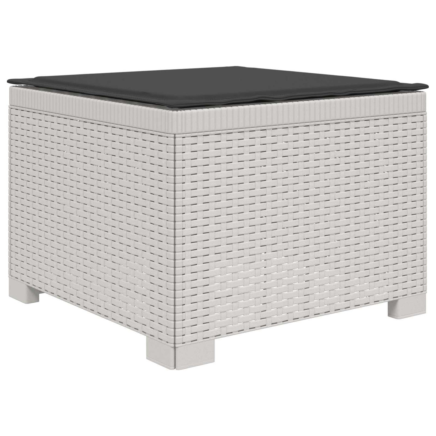 Divano da giardino 4 posti con cuscini aspetto rattan PP Bianco | homemem39