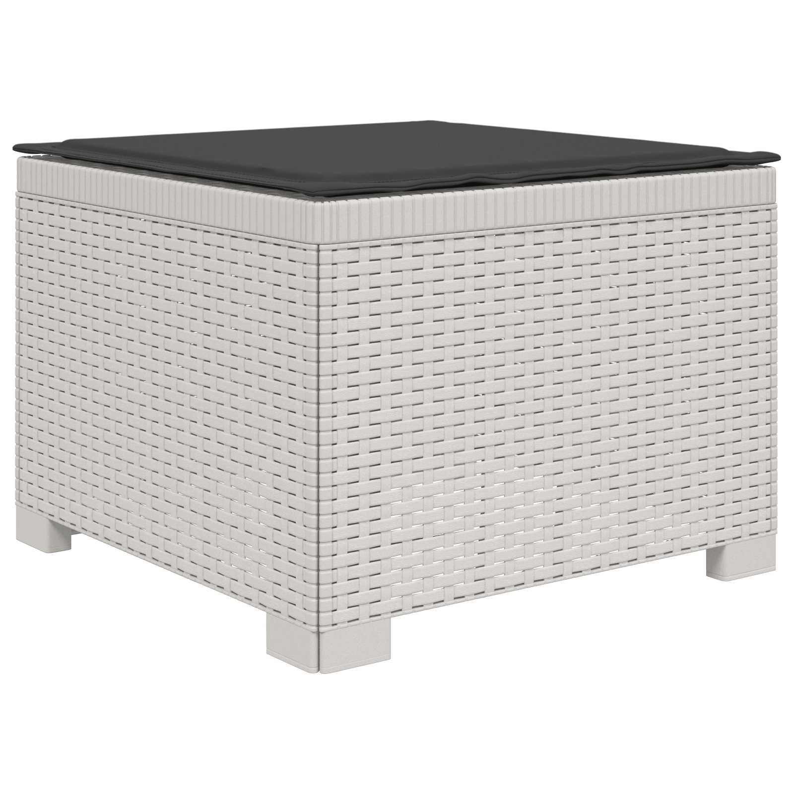 Divano da giardino 4 posti con cuscini aspetto rattan PP Bianco | homemem39