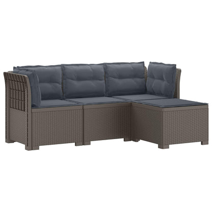 Divano da giardino 4 posti con cuscini aspetto rattan PP | homemem39