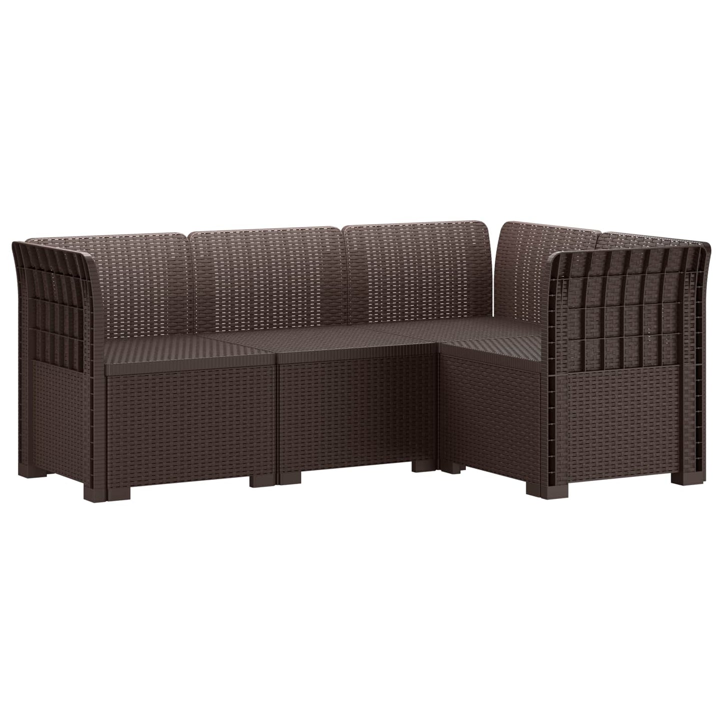 Divano da Giardino 4 Posti Aspetto Rattan PP Marrone | homemem39