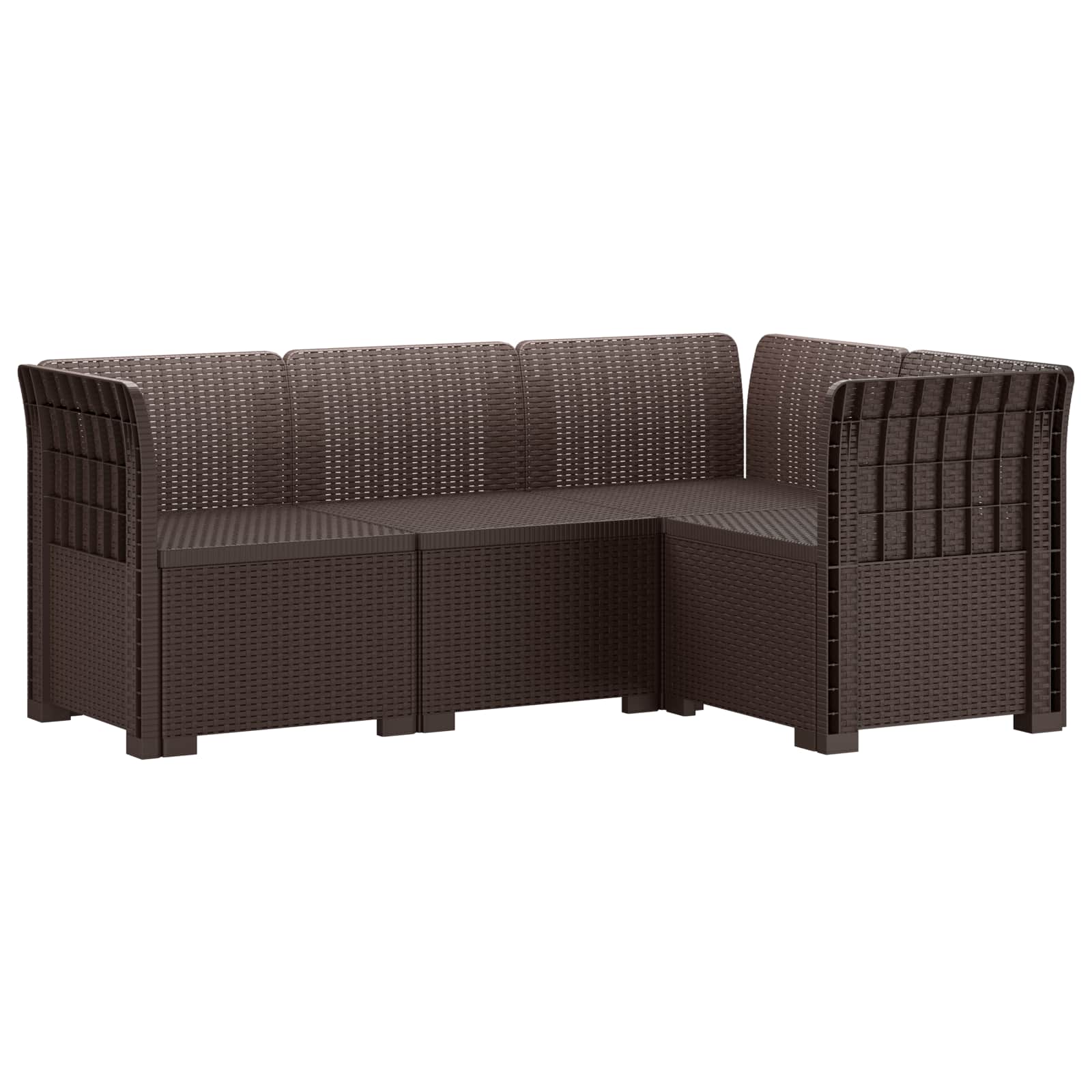 Divano da Giardino 4 Posti Aspetto Rattan PP Marrone | homemem39