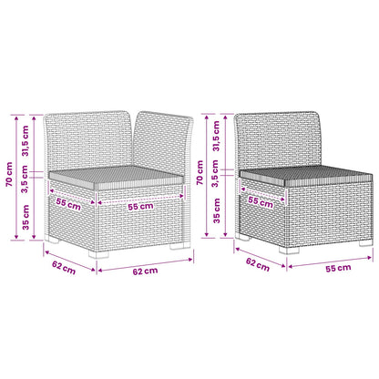 Divano da Giardino 4 Posti Aspetto Rattan PP Marrone | homemem39