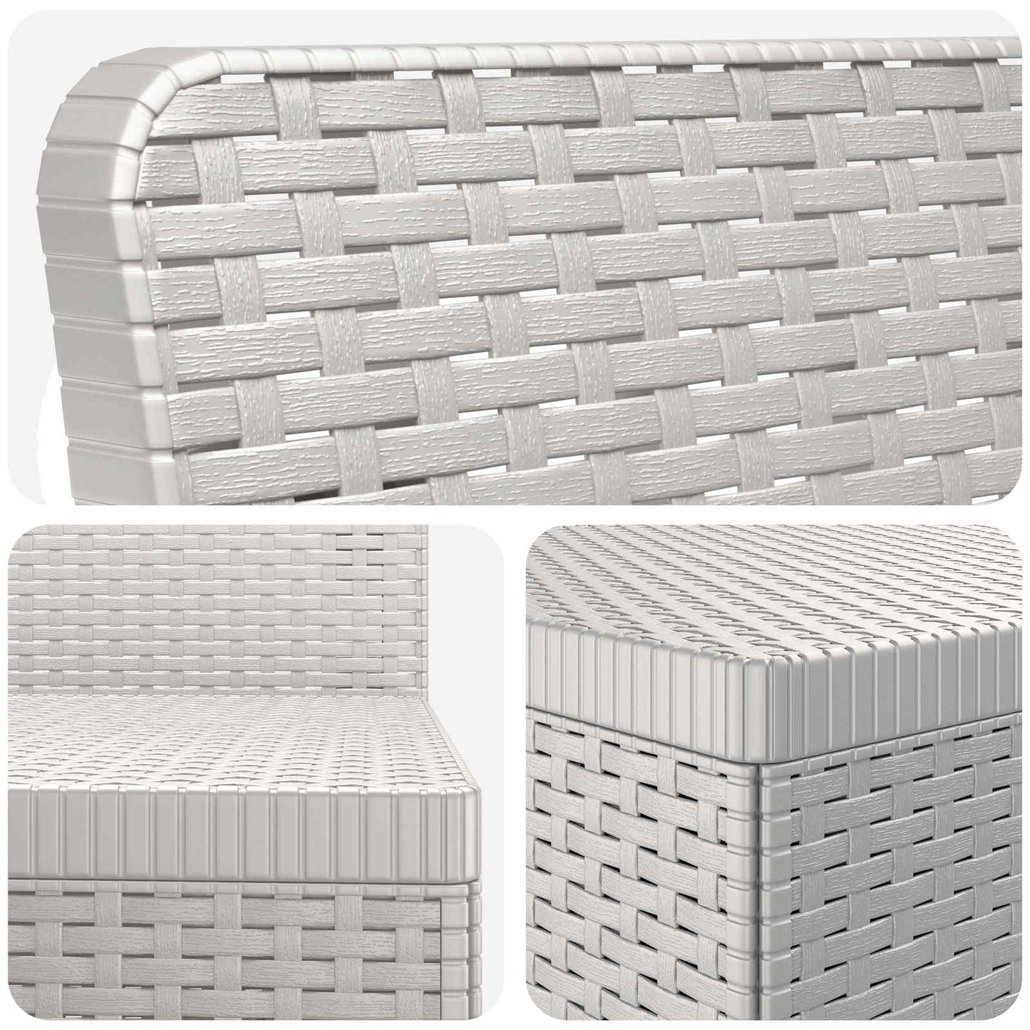 Divano da Giardino 4 Posti Aspetto Rattan PP Bianco | homemem39