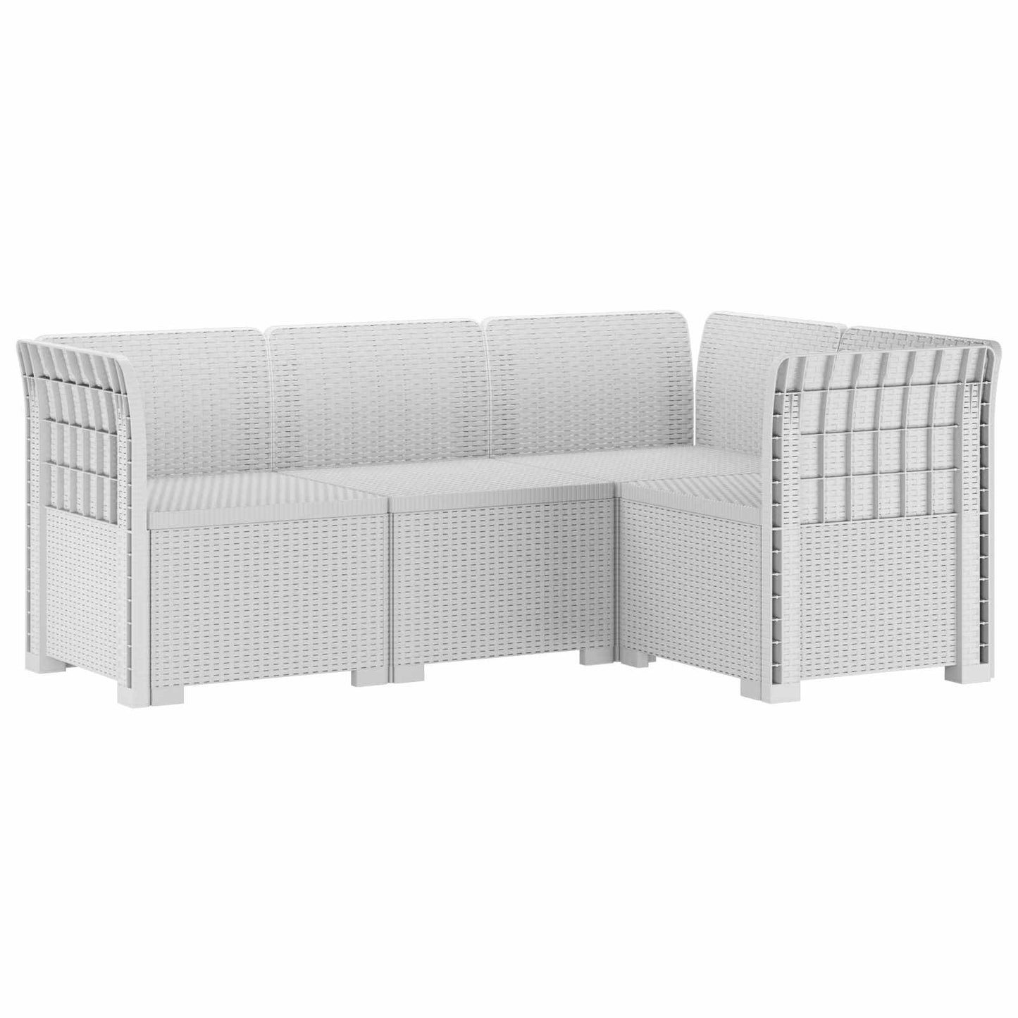 Divano da Giardino 4 Posti Aspetto Rattan PP Bianco | homemem39