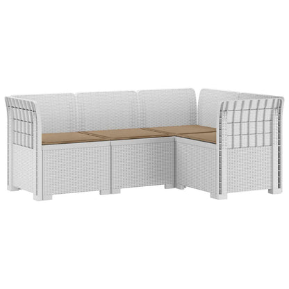 Divano da Giardino 4 Posti con Cuscini Aspetto Rattan PP Bianco | homemem39