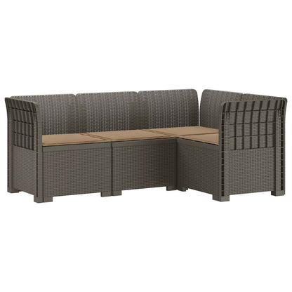Divano da Giardino 4 Posti con Cuscini Aspetto Rattan PP | homemem39
