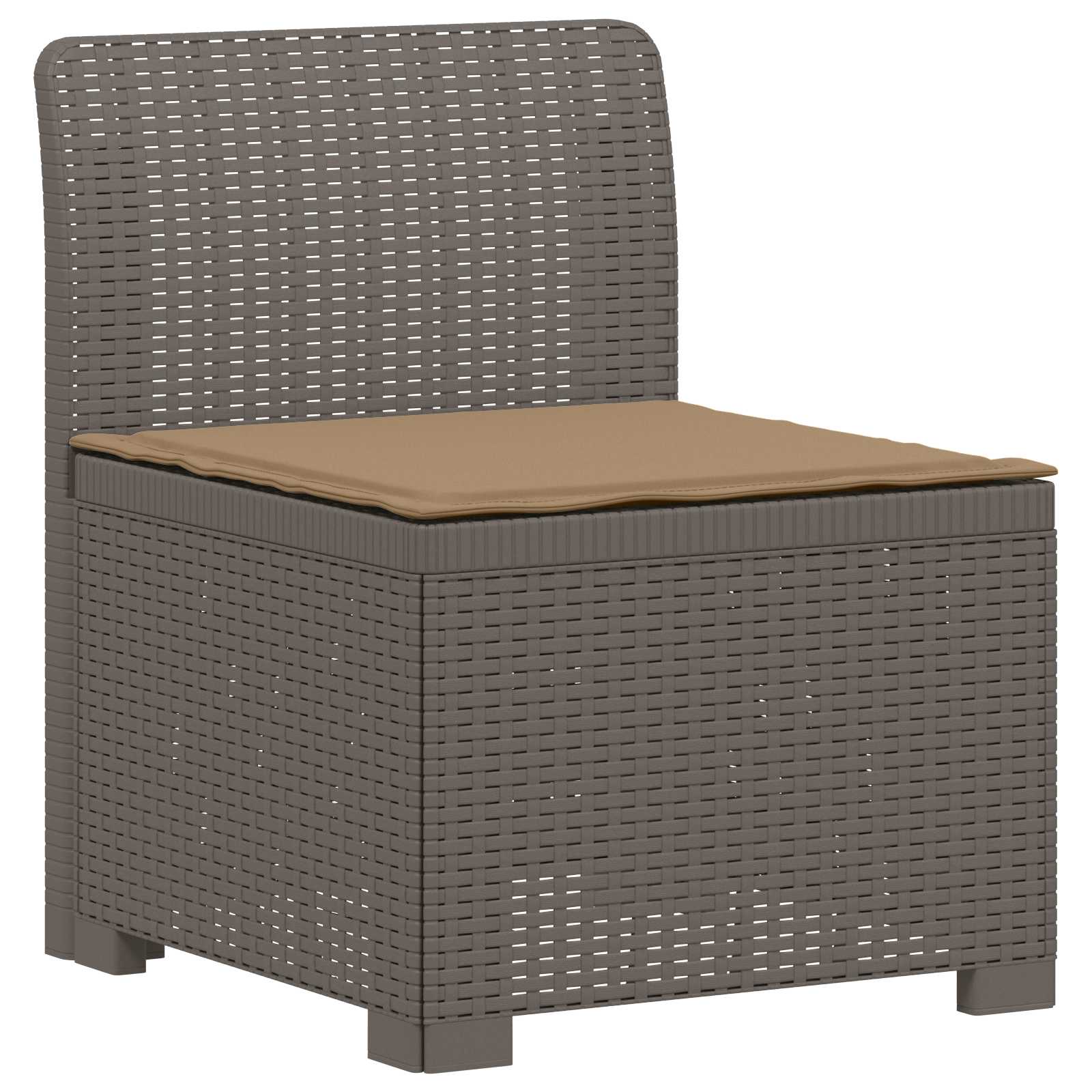 Divano da Giardino 4 Posti con Cuscini Aspetto Rattan PP | homemem39