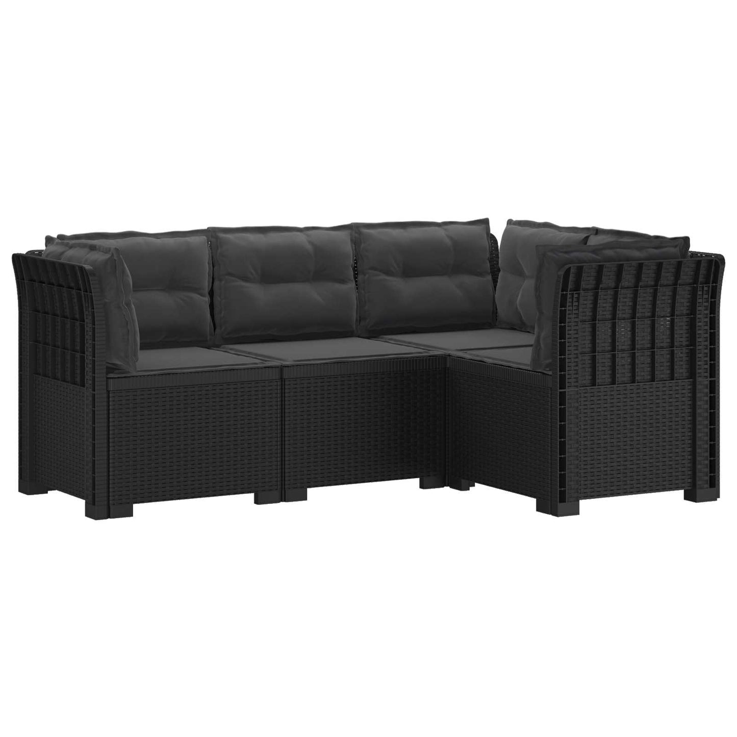 Divano da Giardino 4 Posti con Cuscini Aspetto Rattan PP | homemem39