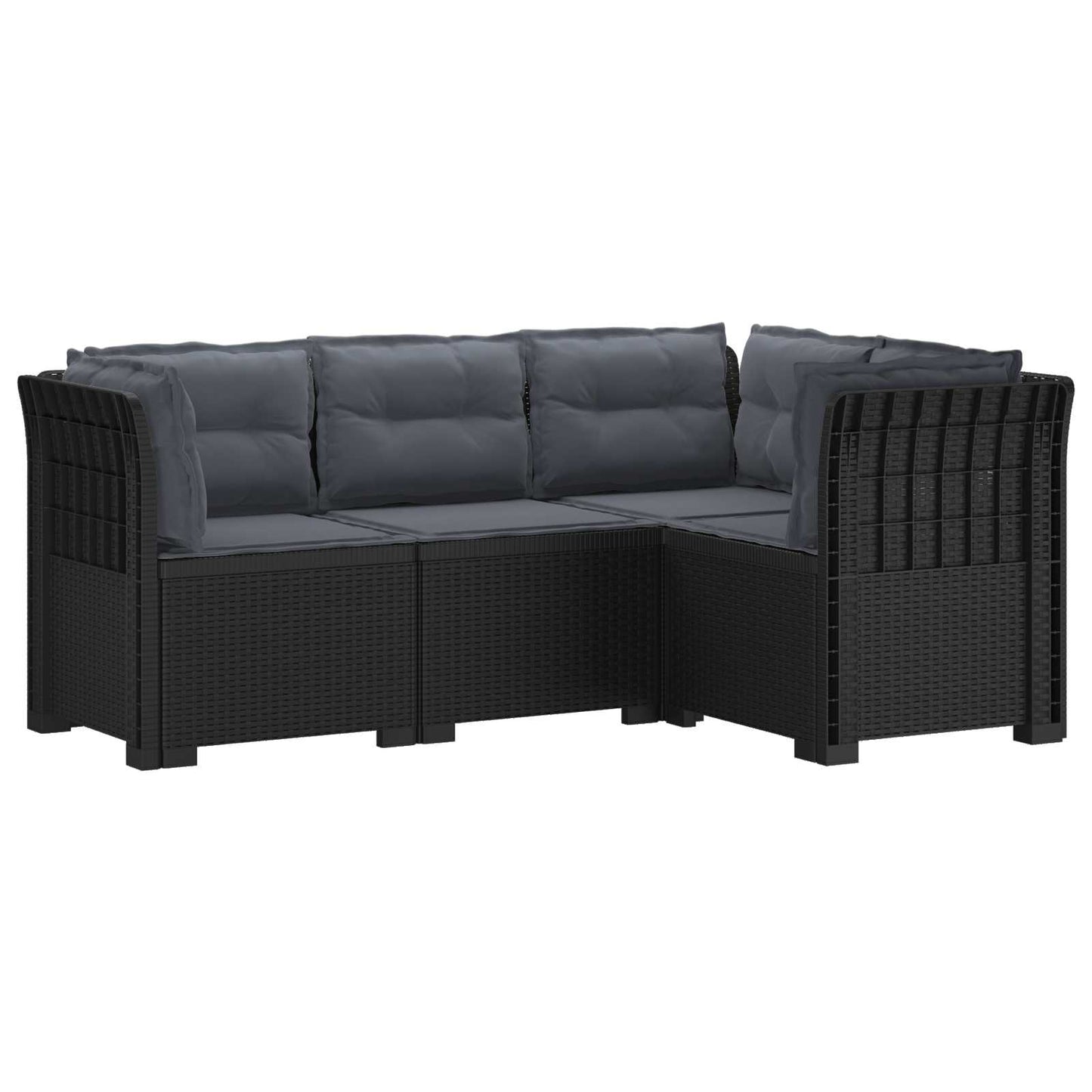 Divano da Giardino 4 Posti con Cuscini Aspetto Rattan PP | homemem39