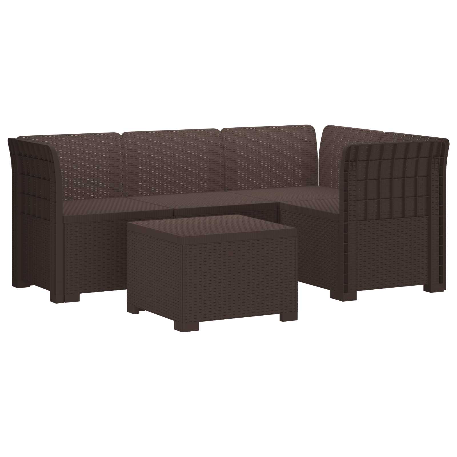 Divano da giardino 4 posti aspetto rattan PP Marrone | homemem39
