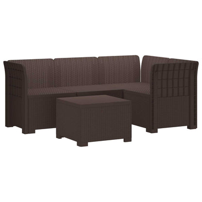 Divano da giardino 4 posti aspetto rattan PP Marrone | homemem39