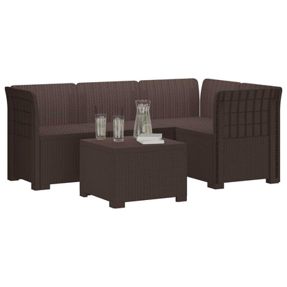 Divano da giardino 4 posti aspetto rattan PP Marrone | homemem39