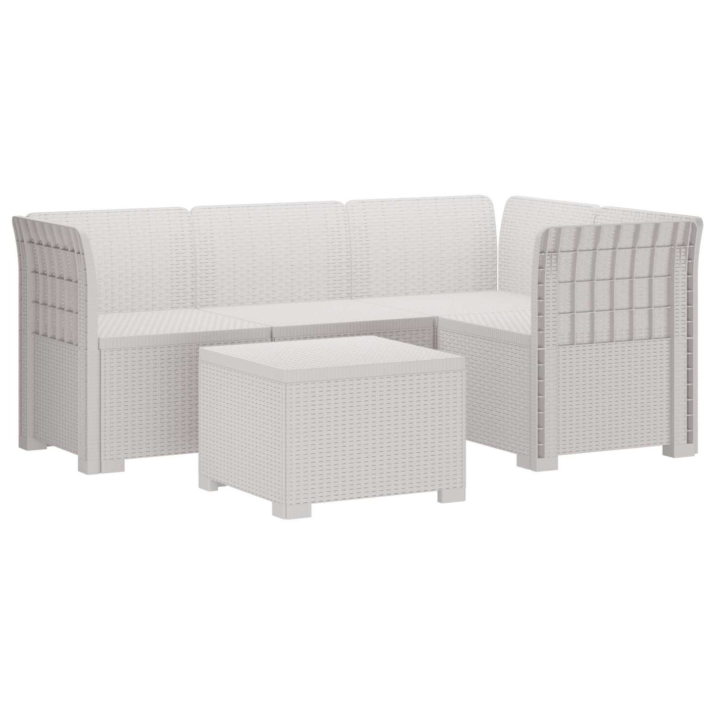 Divano da giardino 4 posti aspetto rattan PP Bianco | homemem39