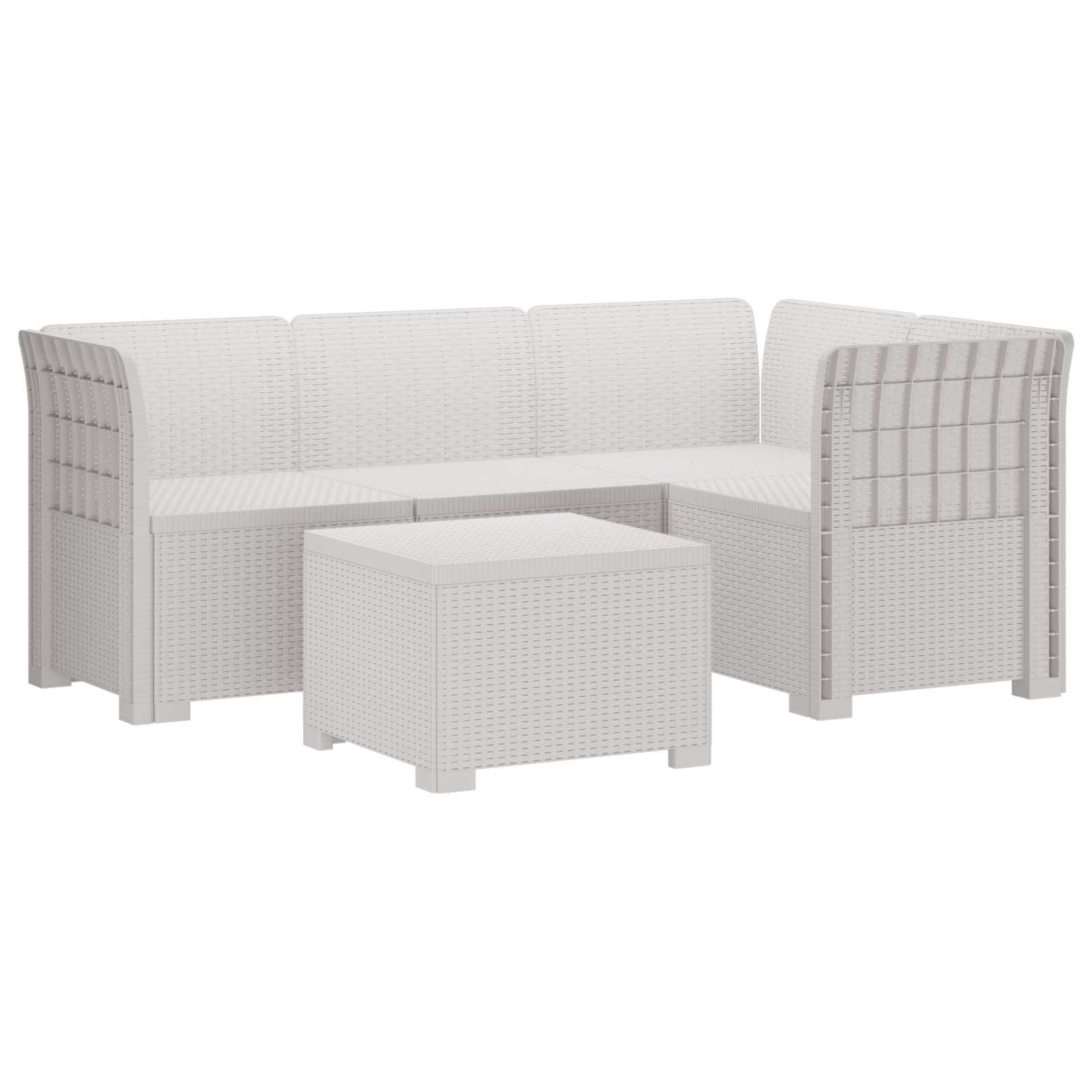 Divano da giardino 4 posti aspetto rattan PP Bianco | homemem39