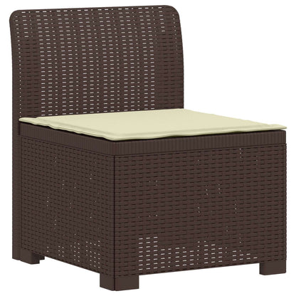 Divano da giardino 4 posti con cuscini aspetto rattan PP | homemem39