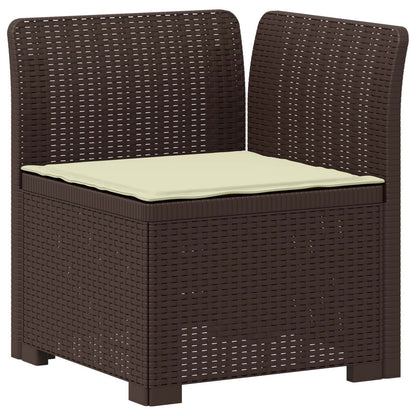 Divano da giardino 4 posti con cuscini aspetto rattan PP | homemem39