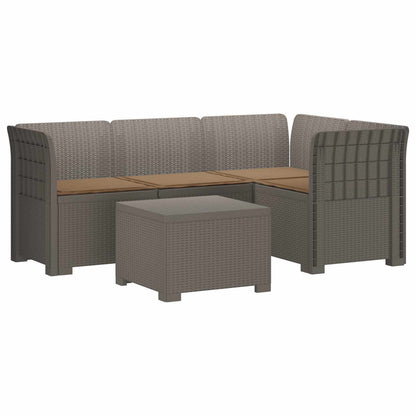 Divano da giardino 4 posti con cuscini aspetto rattan PP | homemem39