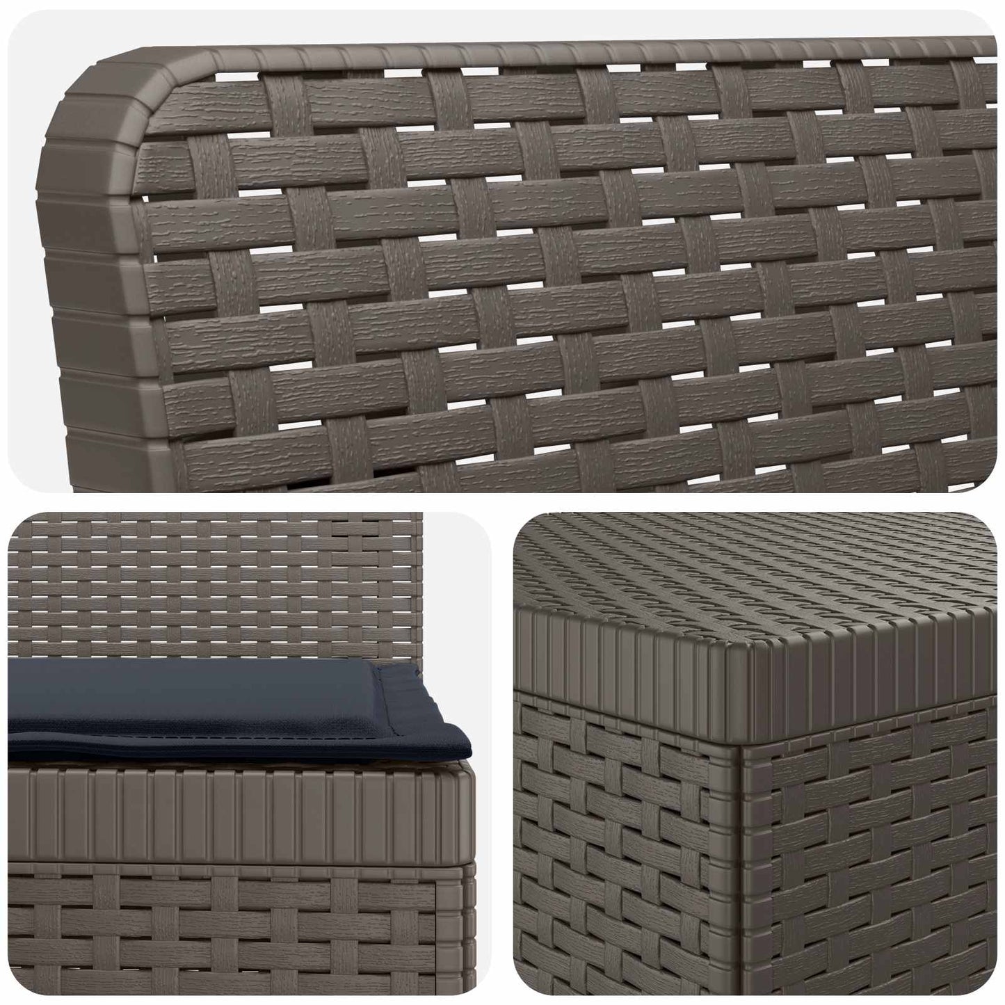 Divano da giardino 4 posti con cuscini aspetto rattan PP | homemem39