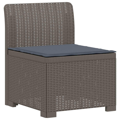 Divano da giardino 4 posti con cuscini aspetto rattan PP | homemem39