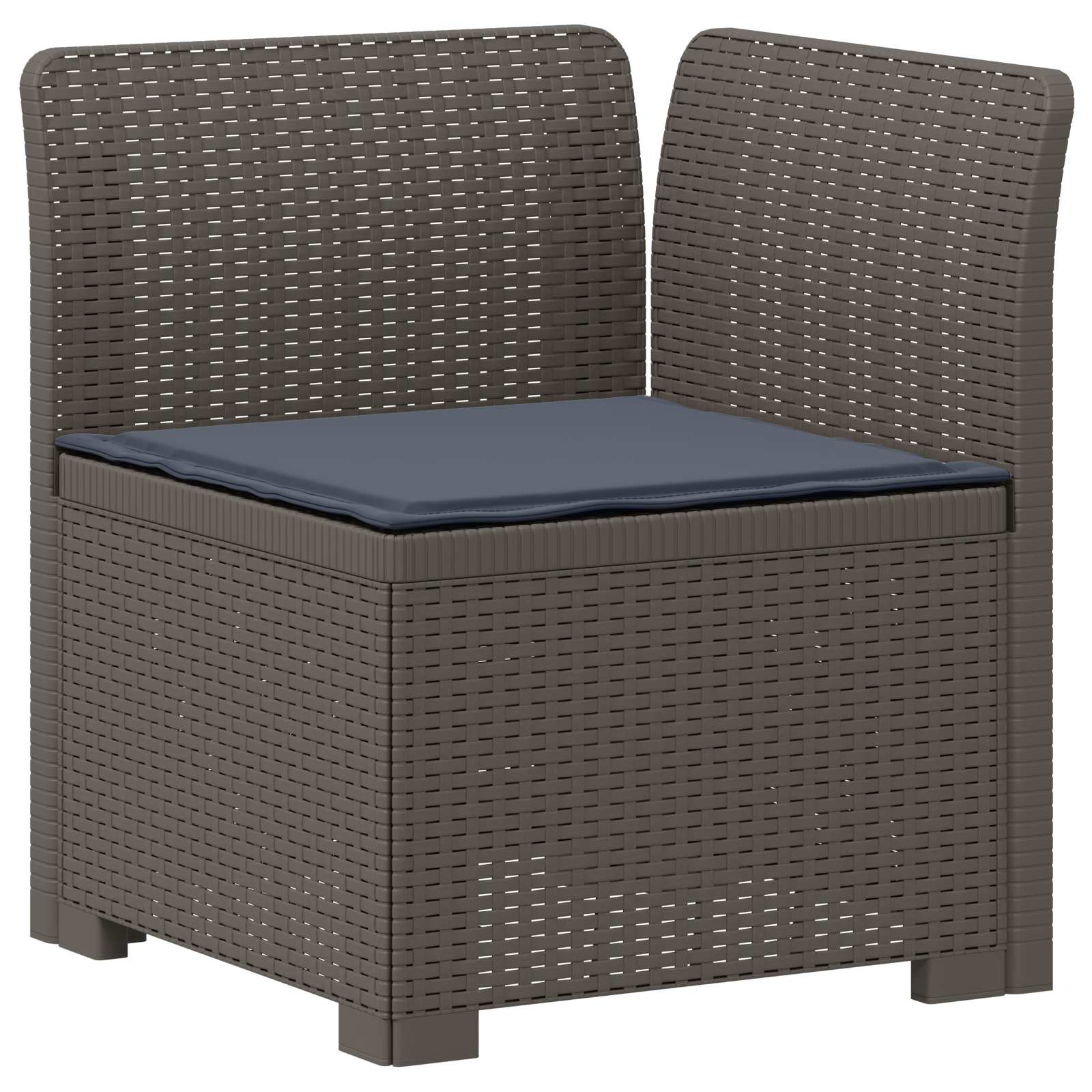 Divano da giardino 4 posti con cuscini aspetto rattan PP | homemem39