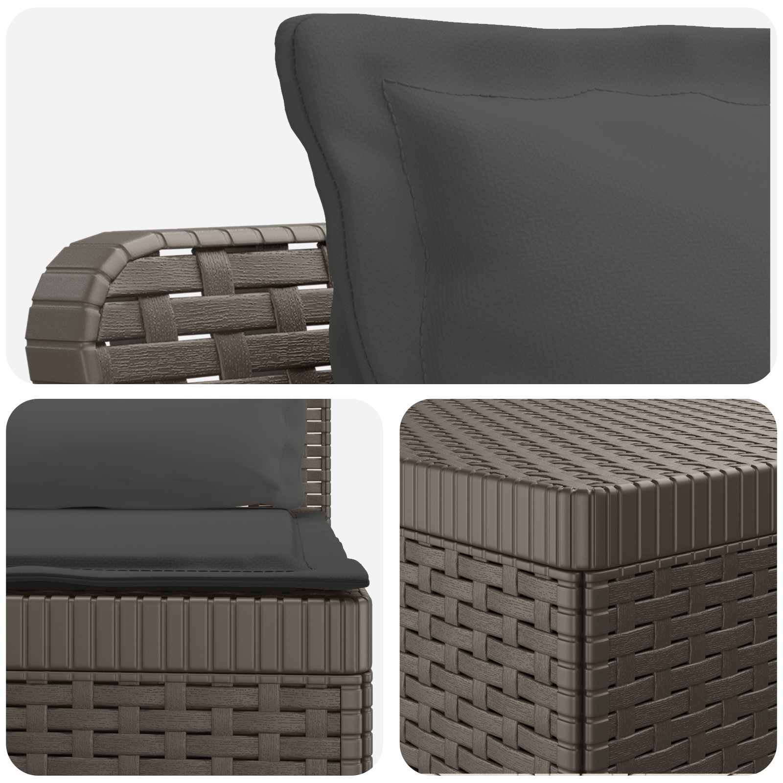 Divano da giardino 4 posti con cuscini aspetto rattan PP | homemem39