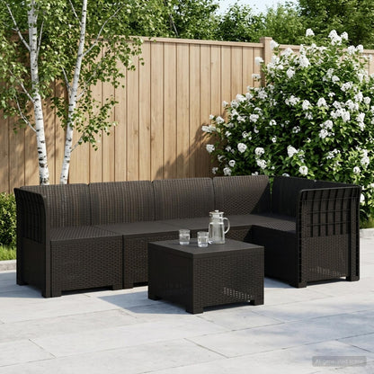 Divano da Giardino 5 Posti Stile Rattan PP Antracite | homemem39
