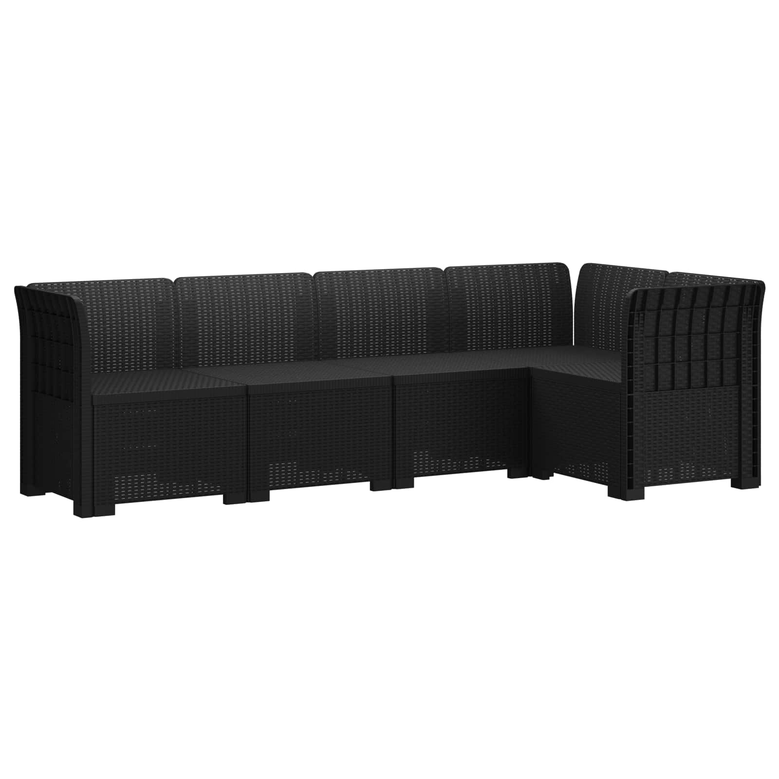 Divano da Giardino 5 Posti Stile Rattan PP Antracite | homemem39