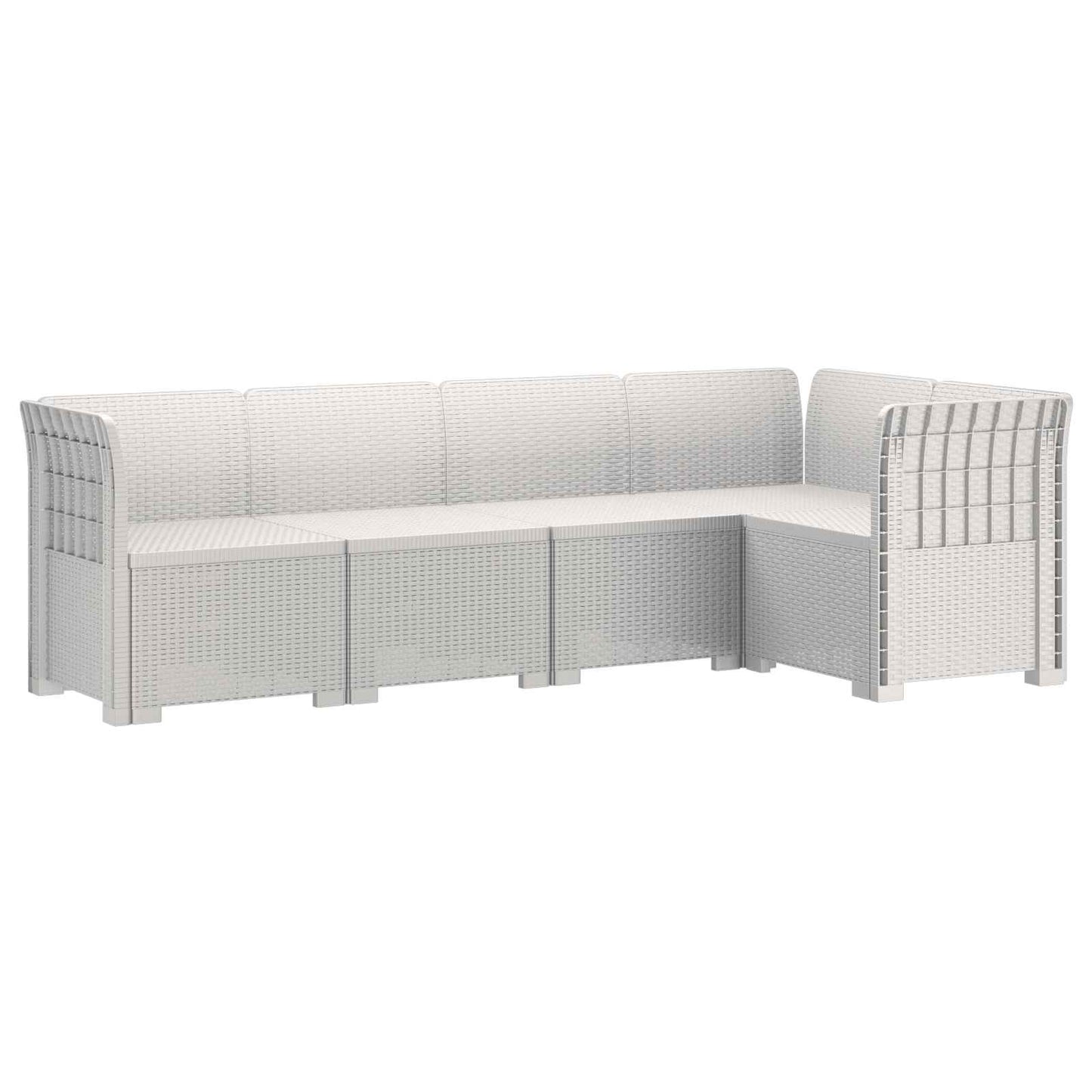Divano da Giardino 5 Posti Stile Rattan PP Bianco | homemem39