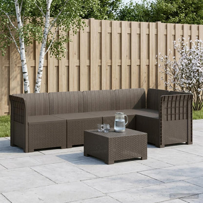Divano da Giardino 5 Posti Stile Rattan PP Grigio Chiaro | homemem39
