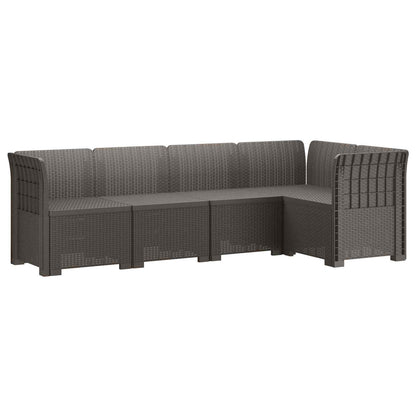 Divano da Giardino 5 Posti Stile Rattan PP Grigio Chiaro | homemem39