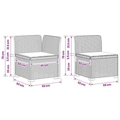 Divano da Giardino 5 Posti con Cuscini Stile Rattan PP | homemem39