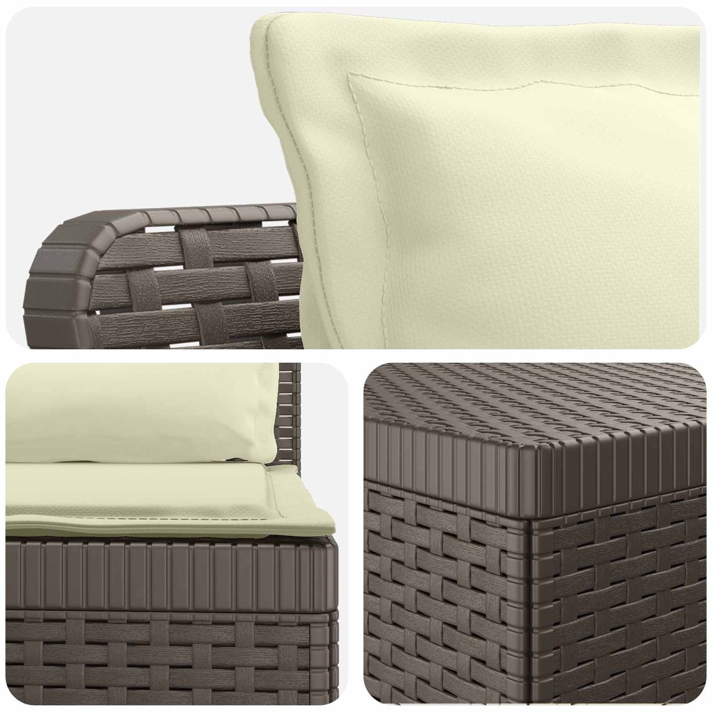 Divano da Giardino 5 Posti con Cuscini Stile Rattan PP | homemem39
