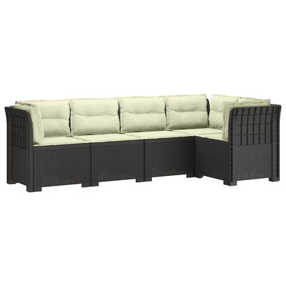 Divano da Giardino 5 Posti con Cuscini Stile Rattan PP | homemem39