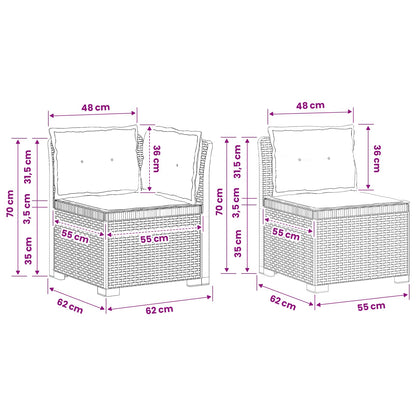 Divano da Giardino 5 Posti con Cuscini Stile Rattan PP | homemem39