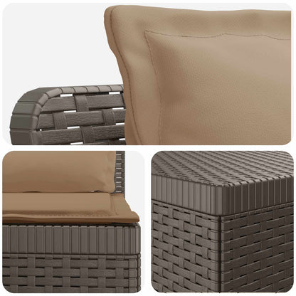 Divano da Giardino 5 Posti con Cuscini Stile Rattan PP | homemem39