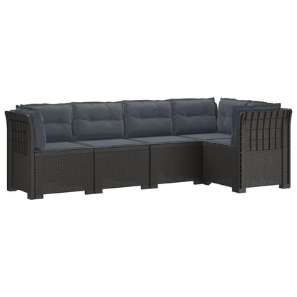 Divano da Giardino 5 Posti con Cuscini Stile Rattan PP | homemem39