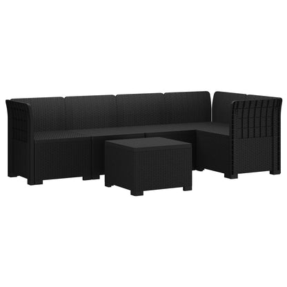 Divano da Giardino 5 Posti Stile Rattan PP Antracite | homemem39