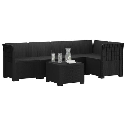 Divano da Giardino 5 Posti Stile Rattan PP Antracite | homemem39