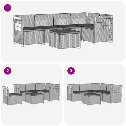 Divano da Giardino 5 Posti Stile Rattan PP Antracite | homemem39