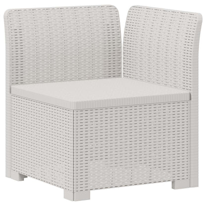 Divano da Giardino 5 Posti Stile Rattan PP Bianco | homemem39