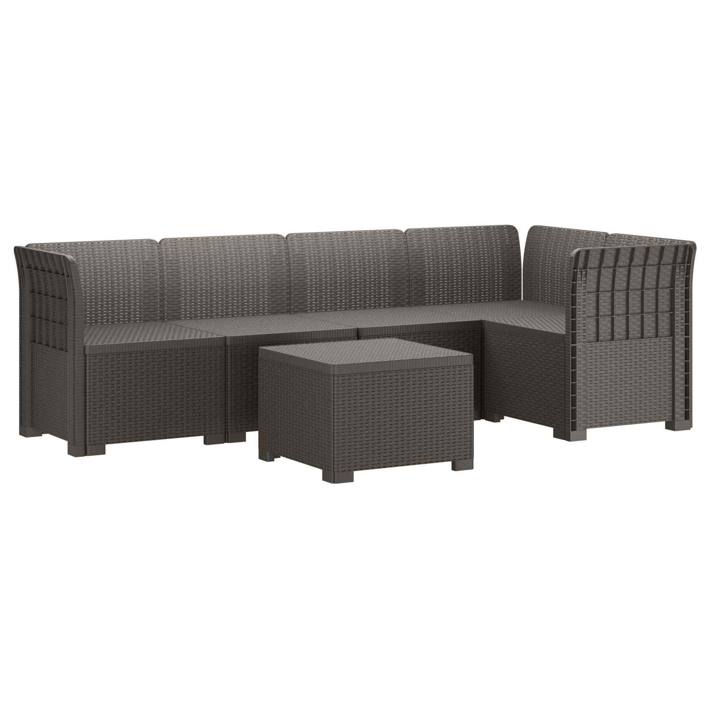 Divano da Giardino 5 Posti Stile Rattan PP Grigio Chiaro | homemem39